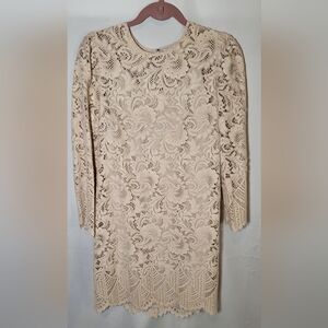 EXPRESS  Cream Lace Sheith Dress Womens M Elegant